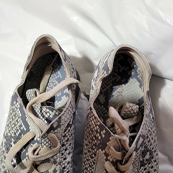 Pedro Garcia Omega Python Sneakers Lace Up Platform Lug Sole Perforated Chalk - Picture 4 of 11